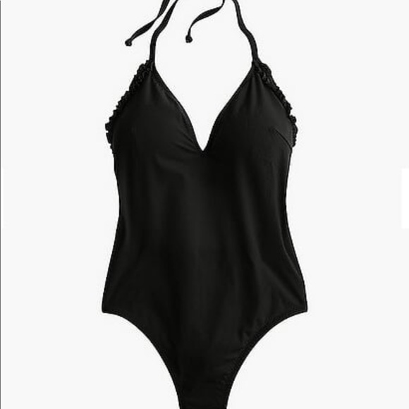 J. Crew Other - J. Crew ruffle side black halter swimsuit